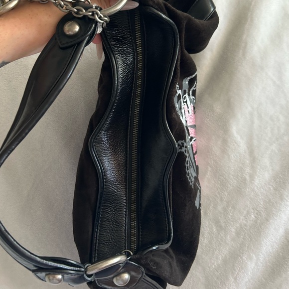 Juicy Couture Y2K “Live for Juicy” black velour bag 🖤🩷🩶 - Picture 7 of 12